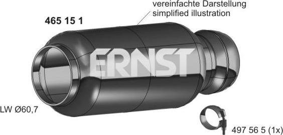 ERNST 465151 - Ремонтная трубка, катализатор autosila-amz.com
