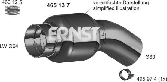 ERNST 465137 - Гофрированная труба, выхлопная система autosila-amz.com