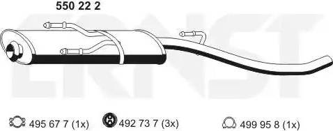 ERNST 550222 - Средний глушитель выхлопных газов autosila-amz.com