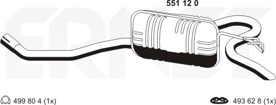 ERNST 551120 - Глушитель выхлопных газов, конечный autosila-amz.com