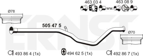 ERNST 505475 - Труба выхлопного газа autosila-amz.com