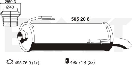 ERNST 505208 - Глушитель выхлопных газов, конечный autosila-amz.com