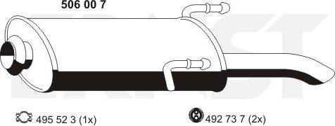 ERNST 506007 - Глушитель выхлопных газов, конечный autosila-amz.com