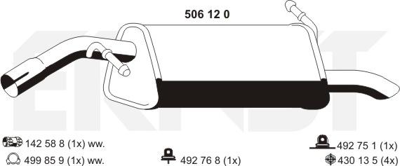 ERNST 506120 - Глушитель выхлопных газов, конечный autosila-amz.com