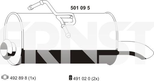 ERNST 501095 - Глушитель выхлопных газов, конечный autosila-amz.com