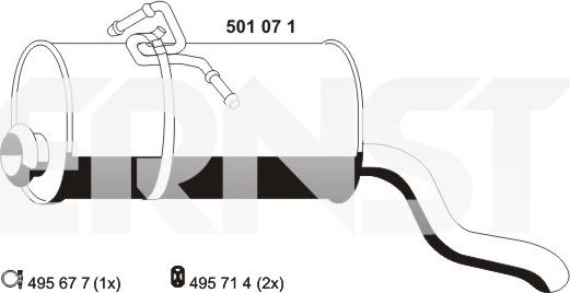 ERNST 501071 - Глушитель выхлопных газов, конечный autosila-amz.com