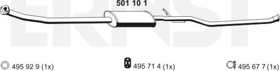 ERNST 501101 - Средний глушитель выхлопных газов autosila-amz.com