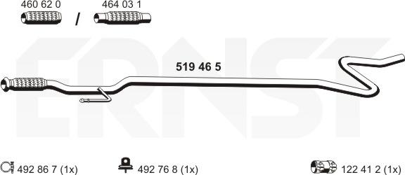ERNST 519465 - Труба выхлопного газа autosila-amz.com