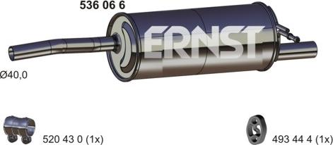 ERNST 536066 - Глушитель выхлопных газов, конечный autosila-amz.com