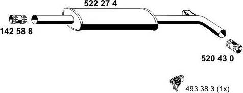 ERNST 522274 - Средний глушитель выхлопных газов autosila-amz.com
