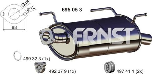 ERNST 695053 - Глушитель выхлопных газов, конечный autosila-amz.com