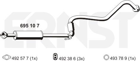 ERNST 695107 - Средний глушитель выхлопных газов autosila-amz.com