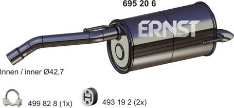 ERNST 695206 - Глушитель выхлопных газов, конечный autosila-amz.com