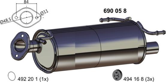 ERNST 690058 - Глушитель выхлопных газов, конечный autosila-amz.com
