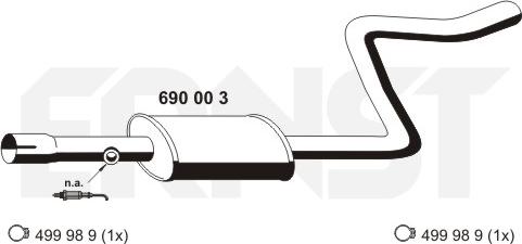 ERNST 690003 - Средний глушитель выхлопных газов autosila-amz.com