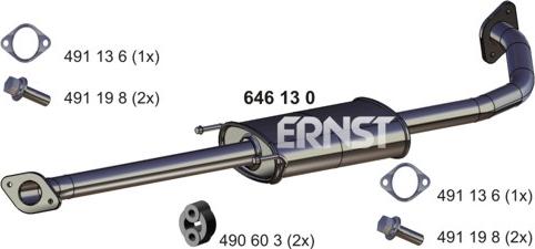 ERNST 646130 - Средний глушитель выхлопных газов autosila-amz.com