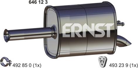 ERNST 646123 - Глушитель выхлопных газов, конечный autosila-amz.com