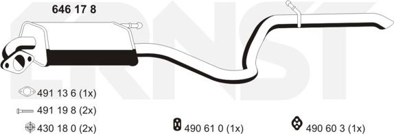 ERNST 646178 - Глушитель выхлопных газов, конечный autosila-amz.com