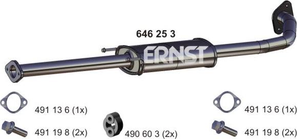 ERNST 646253 - Средний глушитель выхлопных газов autosila-amz.com