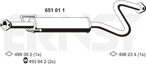 ERNST 651011 - Средний глушитель выхлопных газов autosila-amz.com