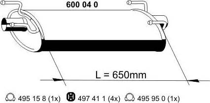 ERNST 600040 - Средний глушитель выхлопных газов autosila-amz.com