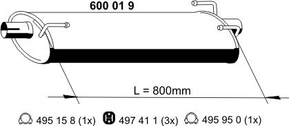 ERNST 600019 - Средний глушитель выхлопных газов autosila-amz.com