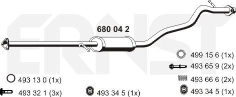 ERNST 680042 - Средний глушитель выхлопных газов autosila-amz.com