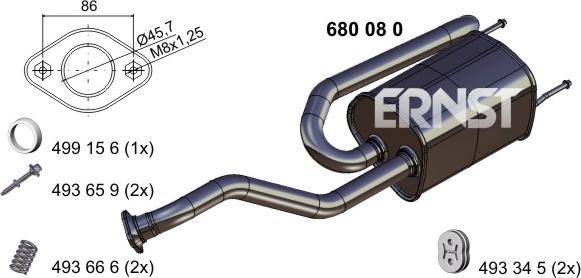 ERNST 680080 - Глушитель выхлопных газов, конечный autosila-amz.com