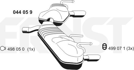 ERNST 044059 - Глушитель выхлопных газов, конечный autosila-amz.com