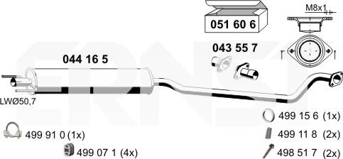 ERNST 044165 - Средний глушитель выхлопных газов autosila-amz.com