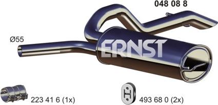 ERNST 048088 - Глушитель выхлопных газов, конечный autosila-amz.com