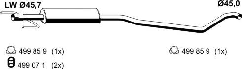 ERNST 054195 - Средний глушитель выхлопных газов autosila-amz.com