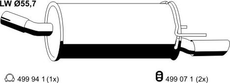 ERNST 055017 - Глушитель выхлопных газов, конечный autosila-amz.com