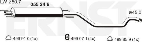 ERNST 055246 - Средний глушитель выхлопных газов autosila-amz.com