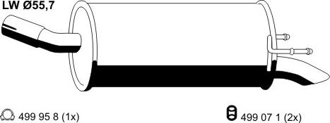 ERNST 056045 - Глушитель выхлопных газов, конечный autosila-amz.com