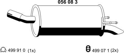 ERNST 056083 - Глушитель выхлопных газов, конечный autosila-amz.com