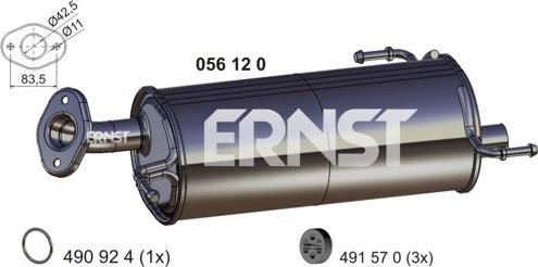 ERNST 056120 - Глушитель выхлопных газов, конечный autosila-amz.com
