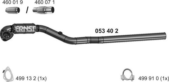 ERNST 053402 - труба глушителя приемная Opel autosila-amz.com