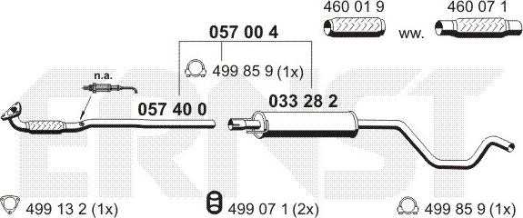 ERNST 057004 - Средний глушитель выхлопных газов autosila-amz.com