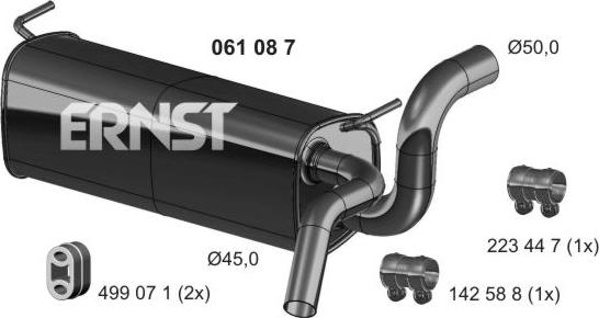 ERNST 061087 - Глушитель выхлопных газов, конечный autosila-amz.com
