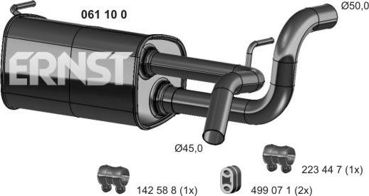 ERNST 061100 - Глушитель выхлопных газов, конечный autosila-amz.com