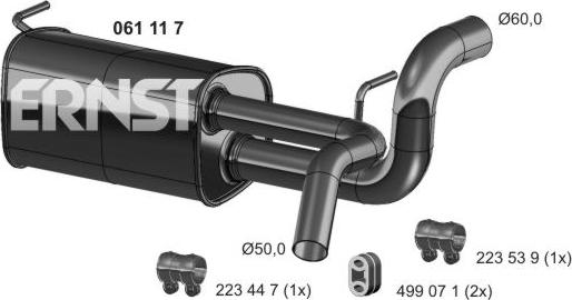 ERNST 061117 - Глушитель выхлопных газов, конечный autosila-amz.com