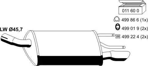 ERNST 011105 - Глушитель выхлопных газов, конечный autosila-amz.com