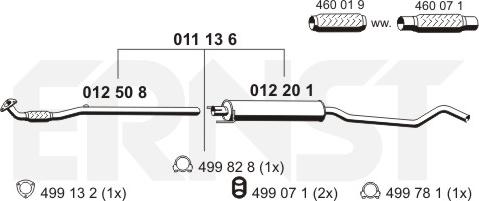 ERNST 011136 - Средний глушитель выхлопных газов autosila-amz.com