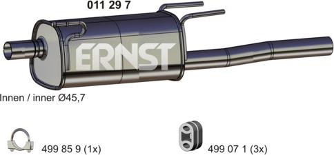 ERNST 011297 - Глушитель выхлопных газов, конечный autosila-amz.com