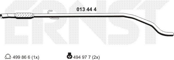 ERNST 013444 - Труба выхлопного газа autosila-amz.com