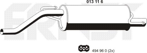 ERNST 013116 - Глушитель выхлопных газов, конечный autosila-amz.com
