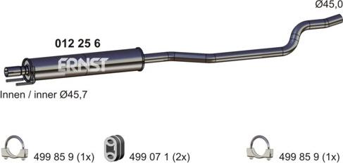 ERNST 012256 - Средний глушитель выхлопных газов autosila-amz.com