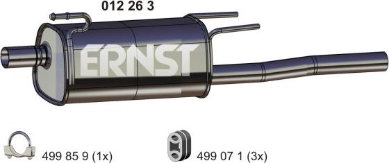 ERNST 012263 - Глушитель выхлопных газов, конечный autosila-amz.com