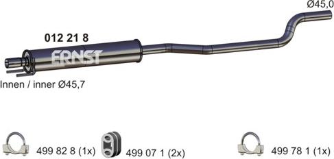 ERNST 012218 - Средний глушитель выхлопных газов autosila-amz.com